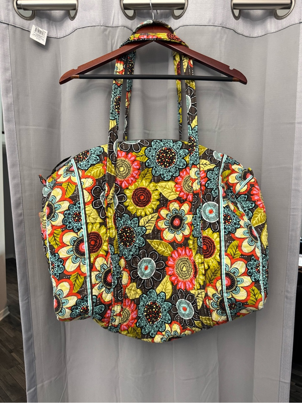 Vera Bradley Yellow Multi Quilted Floral Travel Tote